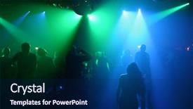  Presentation with club - Audience pleasing slide set consisting of dancing-people-in-an-underground and a navy blue colored foreground