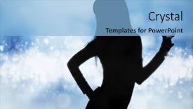  Presentation with dancing silhouettes - Slide deck enhanced with dancing silhouettes of women with champagne in a nightclub background and a light blue colored foreground