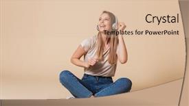  Presentation with dance and music - Colorful slides enhanced with dancing while sitting on floor backdrop and a lemonade colored foreground