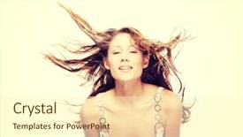  Presentation with beautiful flower elegant - Colorful slide deck enhanced with dancing with wind hair blowing backdrop and a cream colored foreground