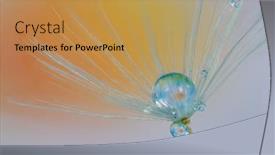  Presentation with water droplet - PPT theme enhanced with dandelion-feather-holding-large-water background and a yellow colored foreground