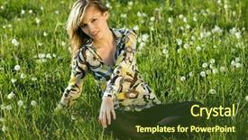  Presentation with meadow - Slide deck featuring dandellion - young blond girl relaxing background and a  colored foreground