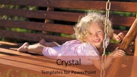  Presentation with swing - PPT theme enhanced with dandle - cute little girl with blond background and a red colored foreground