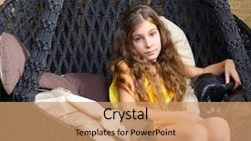  Presentation with black yellow - Amazing presentation design having dandle - girl in yellow poses backdrop and a coral colored foreground