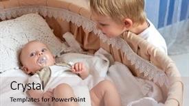  Presentation with nursing - Slide set consisting of dandle - happy small child looking background and a  colored foreground