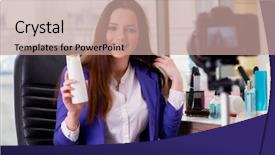  Presentation with beauty and fashion - Slide set featuring dandruff - beauty fashion blogger recording video background and a  colored foreground