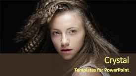  Presentation with curly hair - Cool new PPT theme with dandruff - blond girl with curly hair backdrop and a tawny brown colored foreground