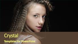  Presentation with curly hair - Colorful presentation design enhanced with dandruff - blonde girl with curly hair backdrop and a tawny brown colored foreground
