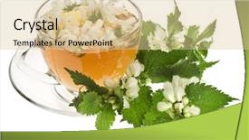  Presentation with nettle - Slide deck enhanced with dandruff - herbal tea with flowers nettle background and a lemonade colored foreground