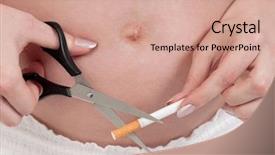  Presentation with prenatal - Slide deck enhanced with prenatal danger - pregnant belly with cigarettes background and a coral colored foreground