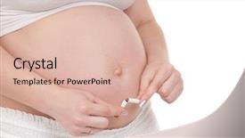  Presentation with third - Theme featuring prenatal danger - pregnant belly with cigarettes background and a lemonade colored foreground