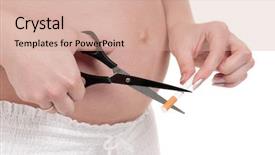  Presentation with prenatal - Cool new slides with prenatal danger - pregnant belly with cigarettes backdrop and a coral colored foreground