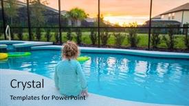  Presentation with child safety - Slide set enhanced with danger and child water safety background and a light blue colored foreground