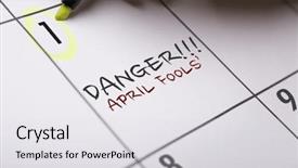  Presentation with danger - Presentation design having danger april fools background and a light gray colored foreground