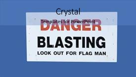  Presentation with blasting - Theme with danger blasting sign isolated background and a teal colored foreground