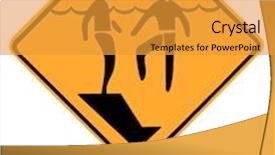  Presentation with danger - Audience pleasing presentation theme consisting of danger - deep water warning sign backdrop and a gold colored foreground