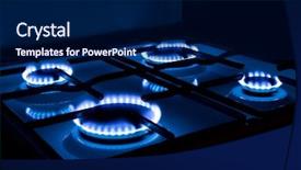  Presentation with flames - PPT theme consisting of danger nature - flames of gas stove background and a navy blue colored foreground