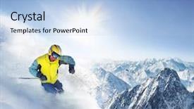  Presentation with danger - Audience pleasing PPT layouts consisting of danger nature - skier backdrop and a  colored foreground