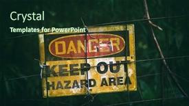  Presentation with text message - Theme consisting of danger-sign-with-text-keep background and a wine colored foreground