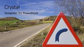  Presentation with traffic signal - Slides with danger signal to the right background and a teal colored foreground