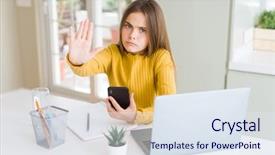  Presentation with cheerful stylish city girl using - PPT layouts enhanced with danger technology - beautiful young girl kid using background and a sky blue colored foreground