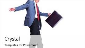  Presentation with walking patients - Slide deck with danger work - businessman walking isolated on white background and a  colored foreground