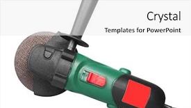  Presentation with danger - Cool new PPT theme with danger work - grinder isolated on white background backdrop and a white colored foreground