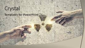  Presentation with radioactivity - Slide deck enhanced with nuclear safety - human interaction in protecting environment background and a soft green colored foreground