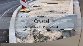  Presentation with building - PPT theme having zone danger - laying a curb when building background and a light gray colored foreground