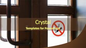  Presentation with public - PPT theme featuring no smoking sign in public background and a tawny brown colored foreground