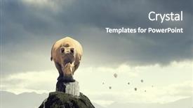 Presentation with rock - Beautiful PPT layouts featuring dangerous cargo - rhino on rock top backdrop and a  colored foreground