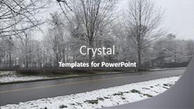  Presentation with winter driving - Colorful PPT theme enhanced with dangerous-driving-conditions-iced-road backdrop and a gray colored foreground
