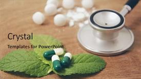  Presentation with capsules pills pill doctor prescription - Presentation theme having dangerous drug - stethoscope and pills background and a coral colored foreground