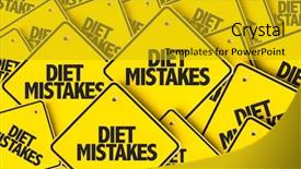  Presentation with diet - Cool new PPT layouts with dangerous goods - diet mistakes backdrop and a gold colored foreground
