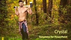  Presentation with good - Cool new slides with dangerous goods - good looking man posing backdrop and a tawny brown colored foreground