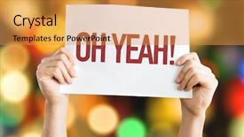  Presentation with hazmat placard - PPT theme having dangerous goods - oh yeah placard with bokeh background and a gold colored foreground