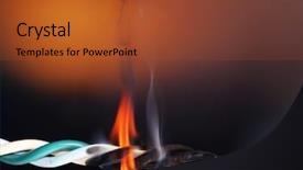  Presentation with burnt - Presentation theme consisting of dangerous goods - short circuit burnt cable background and a red colored foreground