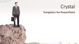  Presentation with successful person - PPT theme with dangerous goods - successful good looking business person background and a sky blue colored foreground