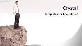  Presentation with successful person - Slide deck consisting of dangerous goods - successful good looking business person background and a sky blue colored foreground