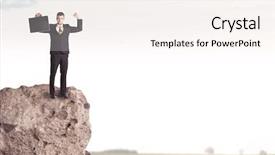  Presentation with successful person - Beautiful presentation theme featuring dangerous goods - successful good looking business person backdrop and a sky blue colored foreground