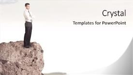  Presentation with successful person - Slide deck consisting of dangerous goods - successful good looking business person background and a sky blue colored foreground