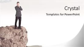  Presentation with successful person - PPT layouts having dangerous goods - successful good looking business person background and a sky blue colored foreground