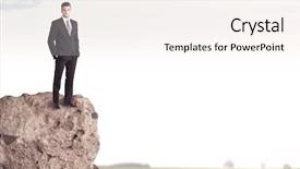  Presentation with successful person - Slide set enhanced with dangerous goods - successful good looking business person background and a sky blue colored foreground