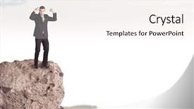  Presentation with successful person - Theme with dangerous goods - successful good looking business person background and a sky blue colored foreground