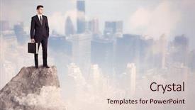  Presentation with good - Audience pleasing PPT layouts consisting of dangerous goods - successful good looking businessman standing backdrop and a  colored foreground