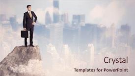  Presentation with good - PPT layouts having dangerous goods - successful good looking businessman standing background and a lemonade colored foreground