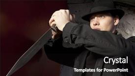  Presentation with bus transportation dark - Audience pleasing slides consisting of dangerous man holding dagger backdrop and a wine colored foreground