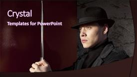  Presentation with connect dots abstract dark - Cool new PPT theme with dangerous man holding dagger backdrop and a wine colored foreground