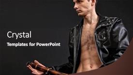  Presentation with dark - Theme featuring dangerous-man-with-a-stick background and a dark gray colored foreground