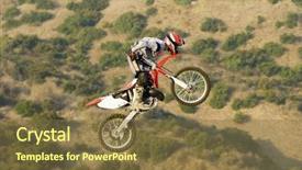  Presentation with motocross - Beautiful PPT layouts featuring dangerous sports - freestyle motocross racer performing stunt backdrop and a tawny brown colored foreground
